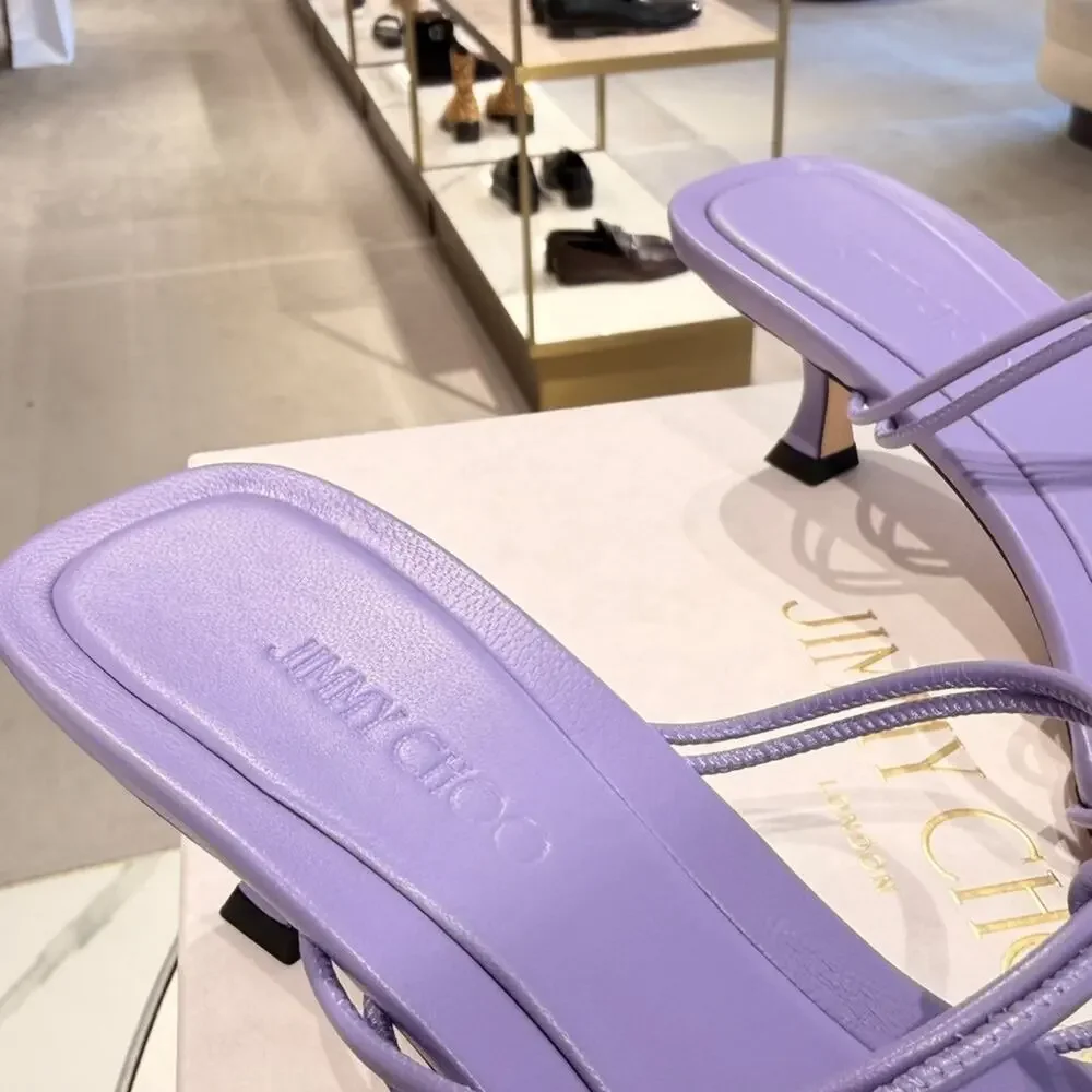 Jimmy Choo Mule 50 Tanzanite Nappa Leather Mules 39 - Picture 4 of 10